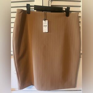 Express tan pinstripe pencil skirt